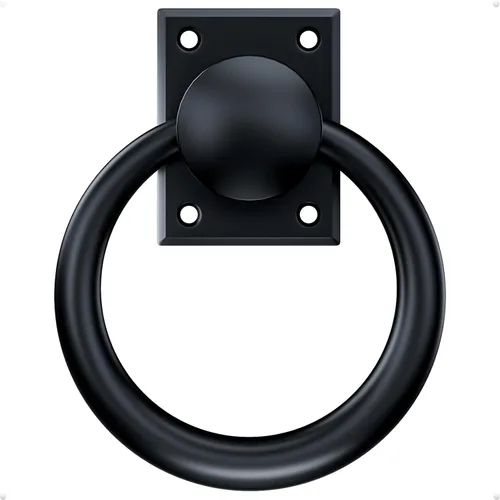 trust4care Tiradores giratorios de 3-3/4 pulgadas, color negro mate, anillo plegable al ras para puerta corrediza de granero, tirador de agarre de