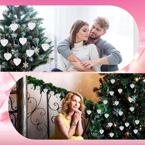 Miniatura 7 de BBTO Juego de 21 adornos de cristal en forma de corazón para el día de San Valentín, adorno colgante hilado en forma de corazón de cristal, regalo