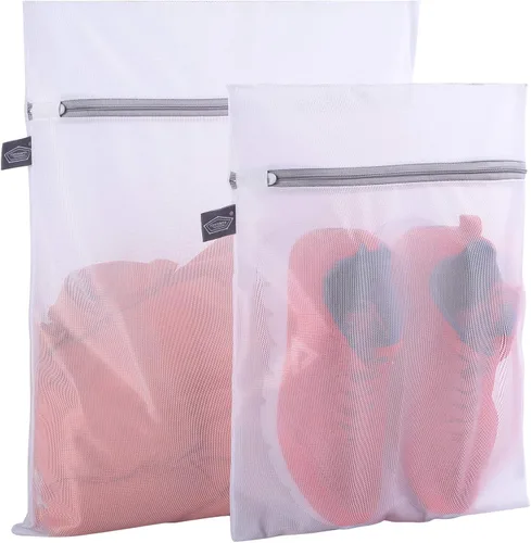 Miniatura 8 de Bolsa Kimmama de lavandería de malla, bolsa de lavado para lavadora, bolsa de red con cremallera, bolsa para secadora para limpieza y secado