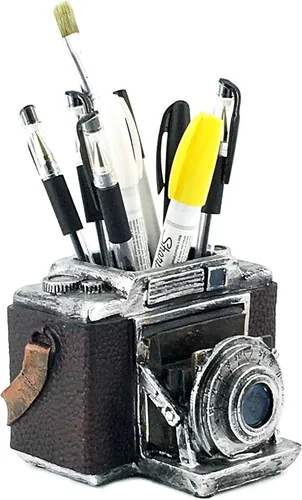 Miniatura 2 de Bellaa 24094 - Soporte para lápiz de cámara, para oficina, retro, antigüedades, organizador de escritorio, rústico, shabby chic, sujetalibros