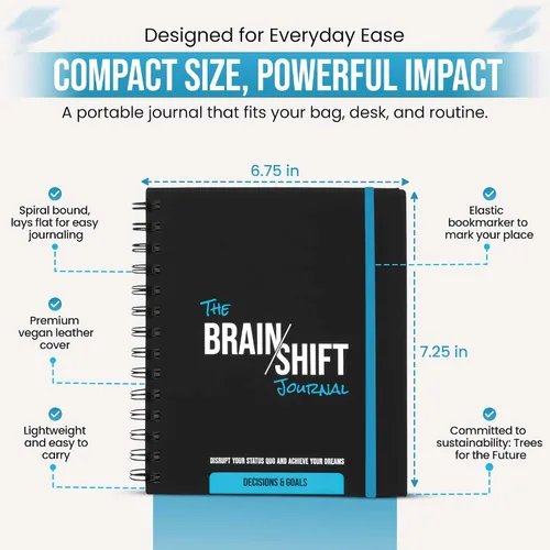 Miniatura 4 de The Behavior Shift Brain Shift Journal: Decisiones y objetivos - Planificador de productividad con indicaciones guiadas para crecimiento personal