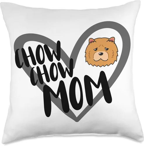 Miniatura 4 de Chow Chow Lover Apparel Heart Funny Chow Dog Mom Mother's Day Throw Pillow, 16x16, Multicolor