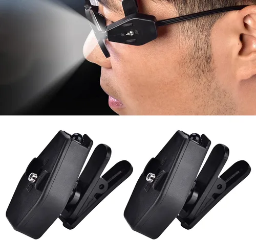 Miniatura 6 de Yoidesu 1 par de luces LED con clip para gafas, linterna para anteojos, mini libro, para pesca nocturna, lectura, mantenimiento