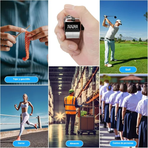 Miniatura 7 de Decymis Paquete de 2 contadores Clicker, Contador manual de Metal, Contador mecánico de 4 dígitos para la palma para contar números, entrenamiento