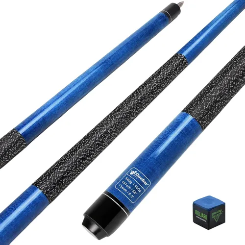 Miniatura 12 de Palo de billar para adultos - Taco de billar de arce de 2 piezas de 58 pulgadas con punta de 13 mm y empuñadura de lino - Elija entre 8 colores y 4