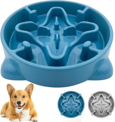 Miniatura 14 de VANNON Paquete de 2 cuencos de alimentación lenta para perros, cuencos antideslizantes y duraderos para cachorros y perros pequeños, sin BPA, 1 taza