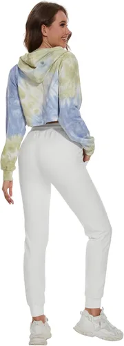Miniatura 4 de SPECIALMAGIC Pantalones deportivos de algodón para mujer con bolsillos y cordón de ajuste casual