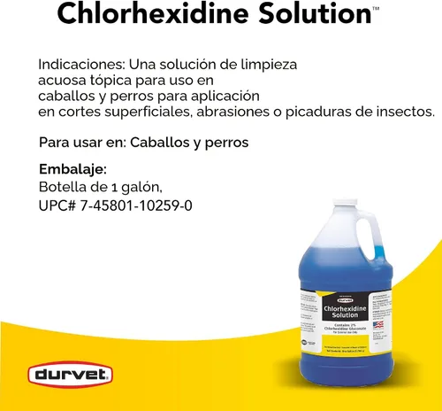 Miniatura 3 de Clorhexidina 2 % para caballos y perros, un galón