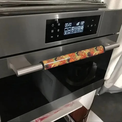 Miniatura 5 de 6 fundas para manija de puerta de refrigerador de Acción de Gracias, cubierta de manija de nevera de otoño, hoja de arce, protector de manija
