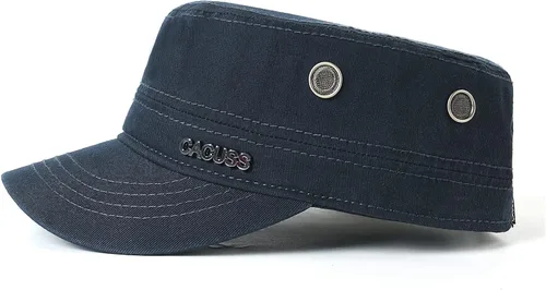 Miniatura 4 de CACUSS Men's Cotton Army Cap Cadet Hat Trucker Dad Hat Military Flat Top Adjustable Classic Baseball Cap