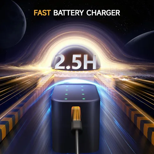 Miniatura 7 de SINCEHOLY Paquete de 8 baterías recargables AA de litio con cargador rápido, baterías dobles de 1.5 V 3000 mWh, más de 1600 tiempos de ciclo
