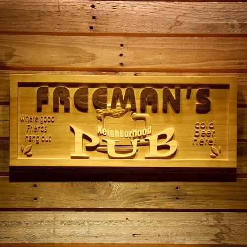 Miniatura 48 de ADVPRO wpa0053 - Letrero personalizado con nombre grabado en 3D de madera para el hogar, bar, cerveza, decoración del hogar, placas de casa de lago