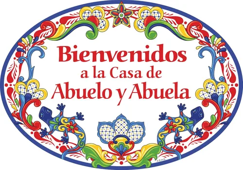 Miniatura 5 de Oktoberfest Haus - Obra de arte tradicional latina "Bienvenidos a la Casa de Abuelo y Abuela", de cerámica de 8.75 x 6 pulgadas, letrero de puerta