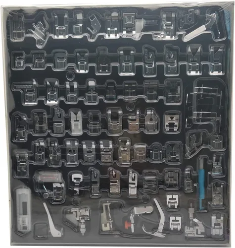Miniatura 7 de Juego de 11 pies prensatelas para máquina de coser de vástago bajo a presión, cantante, hermano, Janome, Babylock, Kenmore, Euro-Pro, blanco, Juki