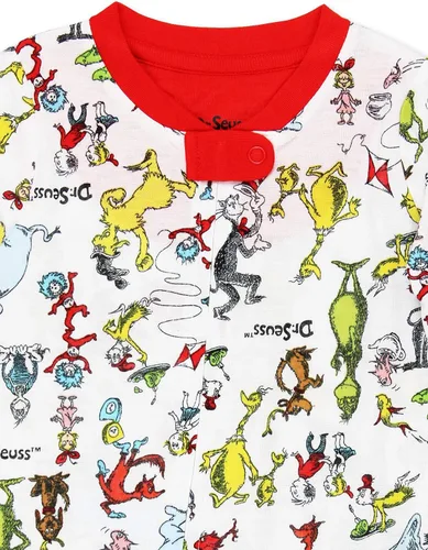 Miniatura 4 de Dr. Seuss Grinch Cat in The Hat - Pijama sin pies para niños pequeños, Multi