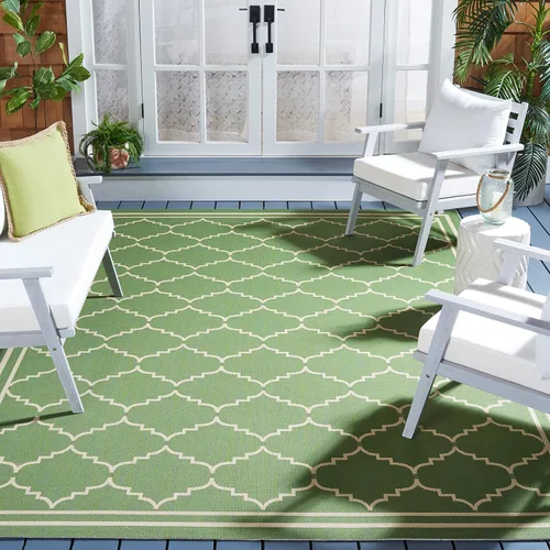 Miniatura 16 de SAFAVIEH Alfombra lavable para exteriores, colección Courtyard de 2.3 x 6.7 pies, color negro y crema, no desprende pelusa y de fácil limpieza