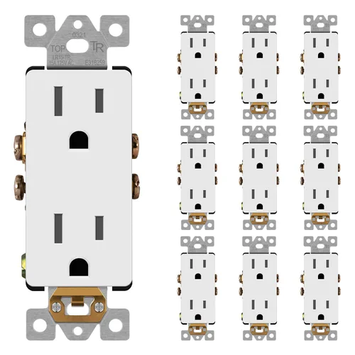 Miniatura 34 de LIDER LR15-TR-GD5P - Receptáculo decorativo mate c/tapa frontal intercambiable, tomacorriente a prueba de manipulaciones/niños, autoconexión a Dorado