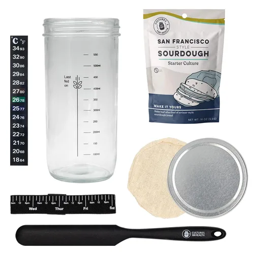 Miniatura 3 de Cultures for Health Kit de tarro básico de masa madre + paquete de cultivo básico de masa madre de San Francisco Suministros esenciales