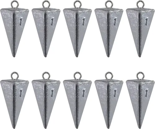 Pyramid Sinkers Pesas de pesca de agua salada, peso de pesca para bagre, equipo de pesca de surf con caja de 1 oz, 2 onzas, 3 onzas, 4 onzas, 5