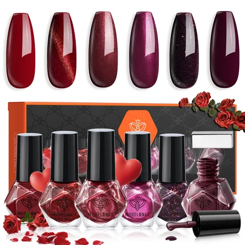 Miniatura 26 de modelones Esmalte de uñas, capa base 3 en uno, 0.5 onzas líquidas, fortalecedor de uñas transparente, secado rápido, larga duración, brillo
