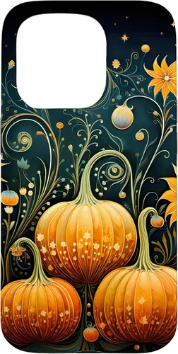 Miniatura 14 de Funda floral para iPhone 16 Pumpkins Vintage Otoño Otoño