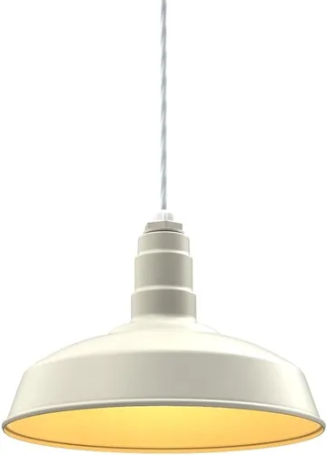 Miniatura 37 de Steel Lighting Co. Carson Barn Light Colgante montado en el techo Cúpula de 16 pulgadas Cable negro Luz de acero de estilo industrial