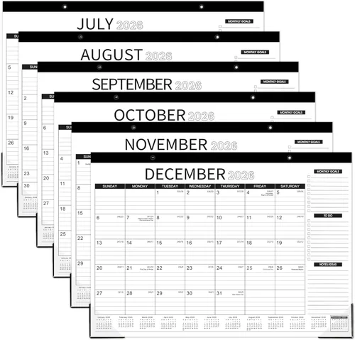 Miniatura 5 de Calendario de escritorio 2026-2026, enero 2026 - diciembre 2026, 12 blocs mensuales de escritorio/calendario de pared 2 en 1, 17 x 12 pulgadas