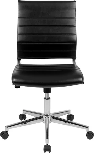 Miniatura 8 de Merrick Lane Corrina - Silla de oficina ergonómica – Silla de escritorio ejecutiva contemporánea sin brazos – respaldo medio acanalado y asiento