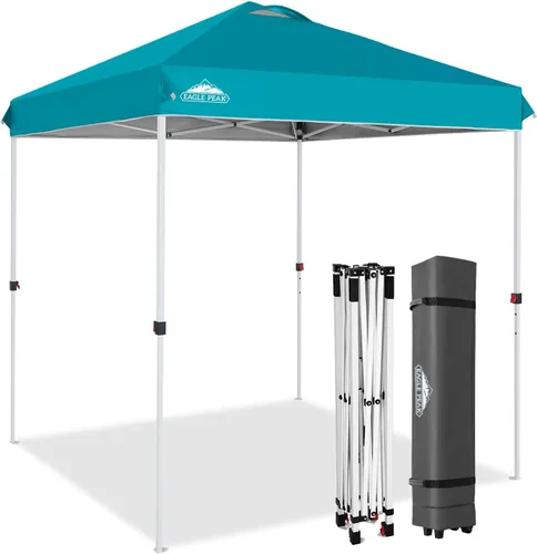 Miniatura 471 de EAGLE PEAK Tienda de campaña desplegable con bolsa de transporte con ruedas, 8 estacas, 4 cuerdas, 4 bolsas de peso, toldo de tienda de campaña