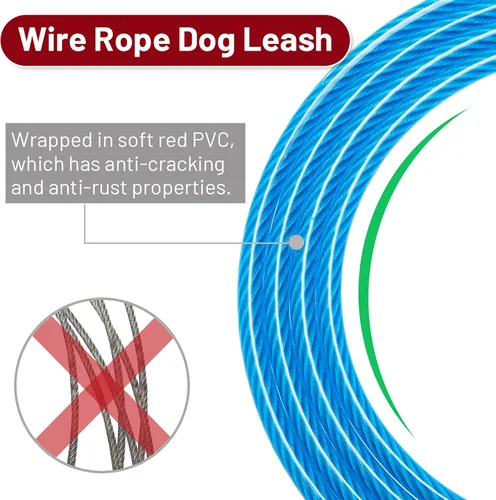 Miniatura 3 de Correa corta para perro, a prueba de mordidas, cable de amarre para perro de 5 pies con mango acolchado suave reflectante para entrenamiento, Azul