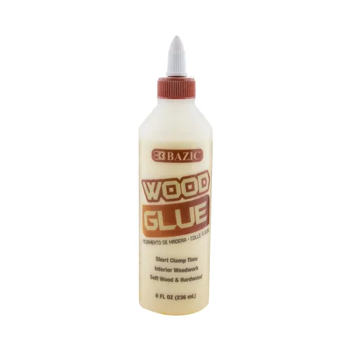 BAZIC Products Pegamento para madera, 8 onzas líquidas (8.0 fl oz), adhesivo de unión súper fuerte de color natural, para carpintería de madera