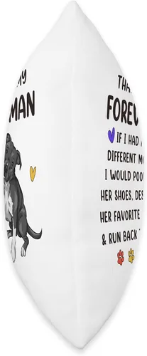 Miniatura 2 de Funny Pit Bull Dog Pittie Lover Gifts Dog Mom Forever Human - Divertida almohada negra Pitbull Mama para el día de la madre, 16 x 16 pulgadas