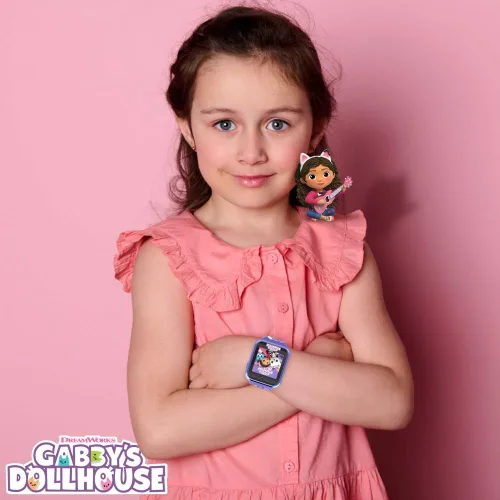 Miniatura 4 de Accutime Niños Gabby's Doll House Morado Reloj inteligente educativo con pantalla táctil para niñas, niños, bebés - Cámara de selfie