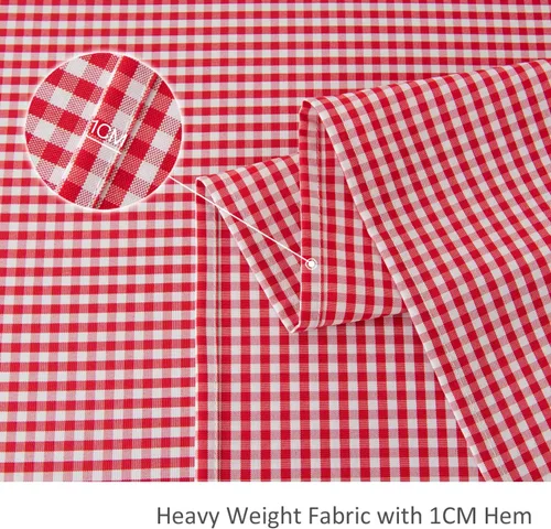 Miniatura 5 de maxmill - Mantel rectangular a cuadros, resistente al agua, antiarrugas, a prueba de derrames, pesado, suave, mantel a cuadros de gingham para Rojo