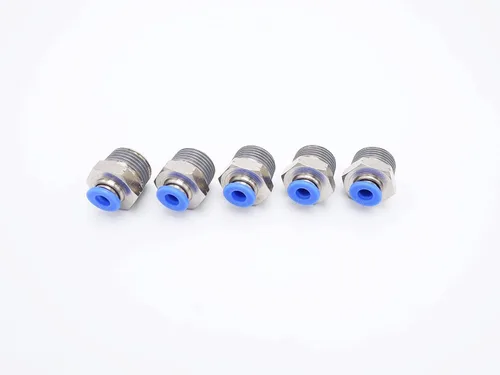 Miniatura 19 de Accesorio de conexión de empuje 5/32" Tubo OD x 10-32 UNF rosca macho, Conectores neumáticos de aire y agua de empuje rápido rectos para macho