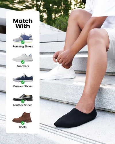 Miniatura 7 de IDEGG - Calcetines invisibles para hombre de corte bajo, calcetines cortos de tobillo para hombres, calcetines deportivos casuales con agarre