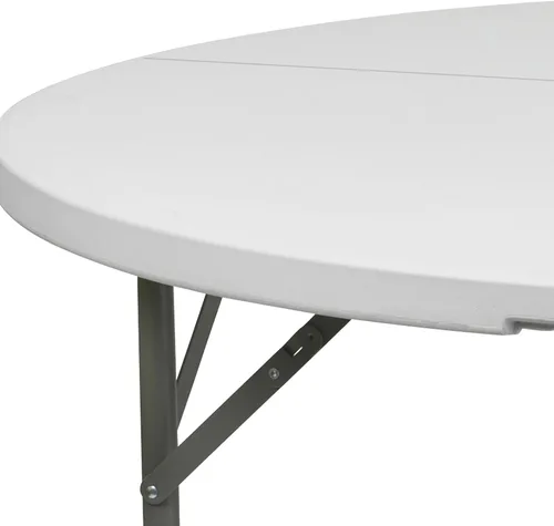 Miniatura 7 de Flash Furniture Elon Mesa plegable redonda de plástico blanco granito de 5 pies