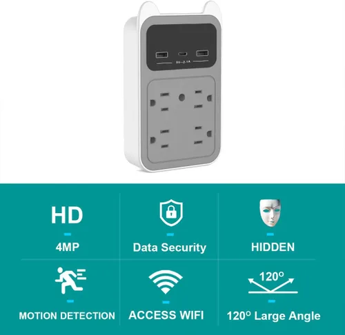 Miniatura 2 de Cámara oculta mejorada 2026 – Cámara de salida – Mini cámara de seguridad inalámbrica HD 2K con detección de movimiento – Gran angular de 120°