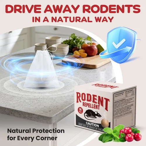 Miniatura 5 de Repelente de roedores, 33 bolas, repelente de ratones para interiores, para casa, coche y garaje, bolas de polilla de aceite de menta seguras