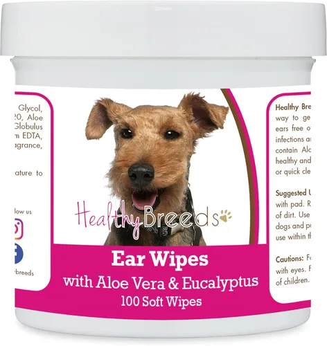 Miniatura 22 de Healthy Breeds Pastor alemán, silla de montar, toallitas de limpieza de oídos con aloe y eucalipto para perros, 100