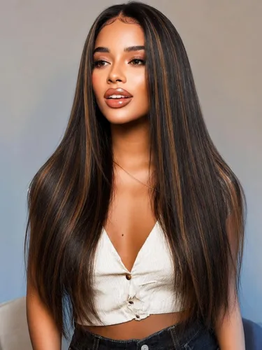 Miniatura 28 de KLAIYI Peluca de cabello humano con encaje frontal precortada 7x5, corte Bob en capas, corte romo, cordón sin pegamento, peluca predepilada