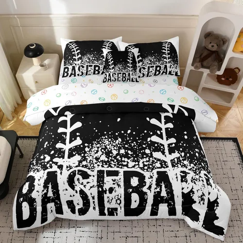 Miniatura 15 de Bodhi Ropa de cama para niños: juego de edredón deportivo de baloncesto para niños, tamaño matrimonial con fundas de almohada 4003