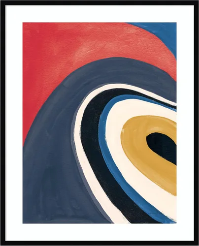 Miniatura 10 de Amanti Art Framed Wall Art Print 21x17 In the Groove I Retro by Danhui Nai, Abstract Wall Art, Modern Contemporary Decor, Small Poster Painting