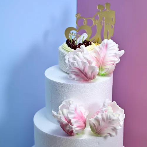 Miniatura 2 de Regalos de Cumpleaños para Mujeres 8pcs Flores Rosa Claro PU Tacto Real Flores Regalos para Mujeres para Navidad Flores Artificiales para Bricolaje