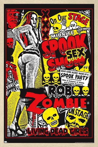 Miniatura 5 de Rob Zombie - Póster de pared de niñas muertas vivientes, 22.4 pulgadas de largo x 14.7 pulgadas de ancho, versión enmarcada de madera de granero