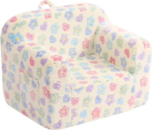 Miniatura 13 de Tiita Sofá para Niños, Sofá para Niños con Asa de Transporte, Sofá de Espuma Portátil para Niños Pequeños, Sofá para Guardería de Niños que Brilla