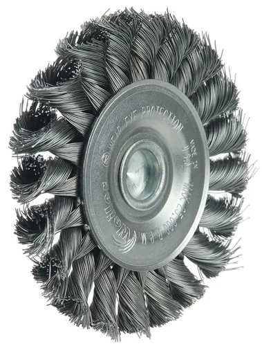 Miniatura 2 de Weiler 17680 Rueda de alambre de nudo montada en el tallo de 3-1/4 pulgadas, relleno de acero de 0.0118 pulgadas, vástago de 1/4 pulgadas, fabricado