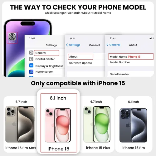 Miniatura 7 de Funda tipo cartera para iPhone 15 de 6.1 pulgadas, bolso cruzado con cremallera y correa para la muñeca con cordón para mujer, tarjetero con bloqueo