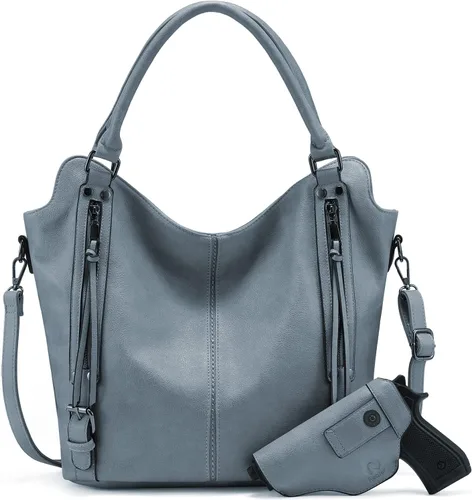 Miniatura 37 de Bolso Hobo oculto para mujer, de piel sintética, bolso cruzado de hombro, bolsa grande con funda desmontable