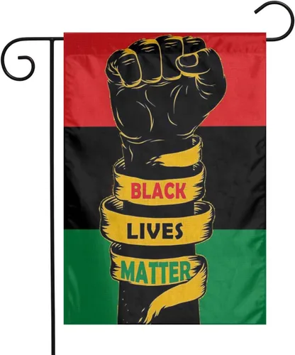 Estados Unidos Afro Pan Afro Pan - Cinta de puño negro y verde rojo Black Lives Matter Blm, lino de arpillera, tela de lino, bandera de jardín,